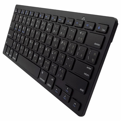 [Thai Version] X5 Noiseless 78-Key Ultra Thin Wireless Bluetooth-compatible Keyboard for iPad iPhone - Black - 1
