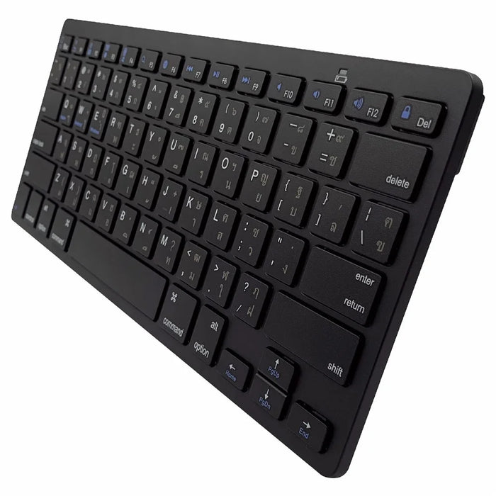[Thai Version] X5 Noiseless 78-Key Ultra Thin Wireless Bluetooth-compatible Keyboard for iPad iPhone - Black - 1
