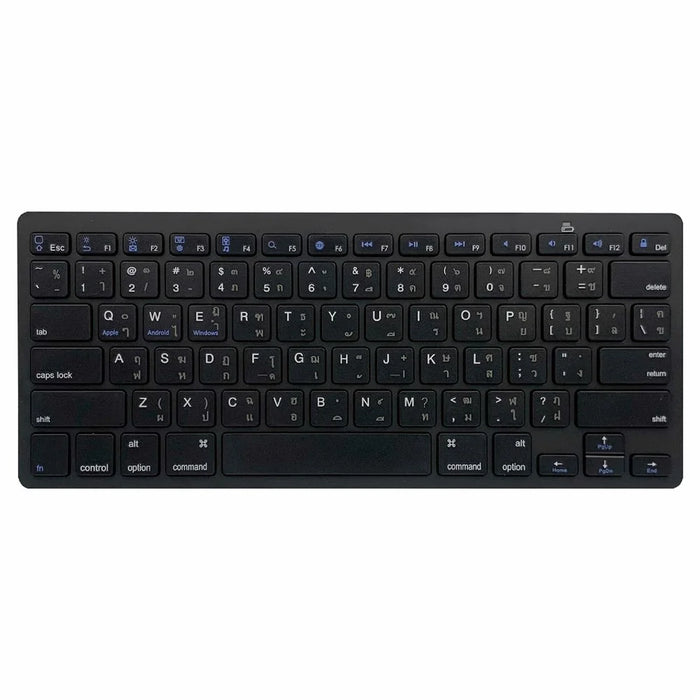 [Thai Version] X5 Noiseless 78-Key Ultra Thin Wireless Bluetooth-compatible Keyboard for iPad iPhone - Black - 2