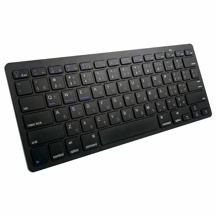 [Japanese Version] X5 Battery Powered 78-Key Ultra Thin Wireless Bluetooth-compatible Keyboard for iPad iPhone - Black - 1