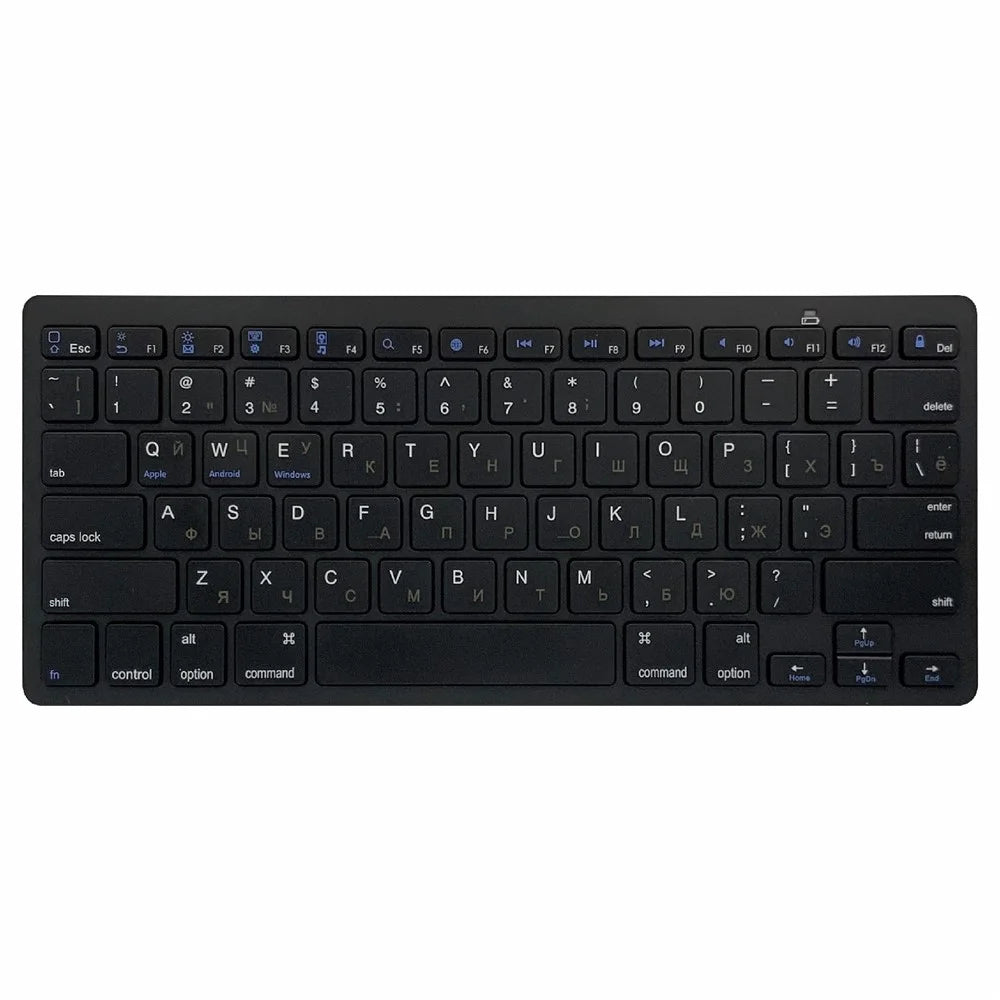 [Russian Version] X5 78-Key Ultra Thin Soft Touch Wireless Bluetooth-compatible Keyboard for iPad iPhone - Black - 2