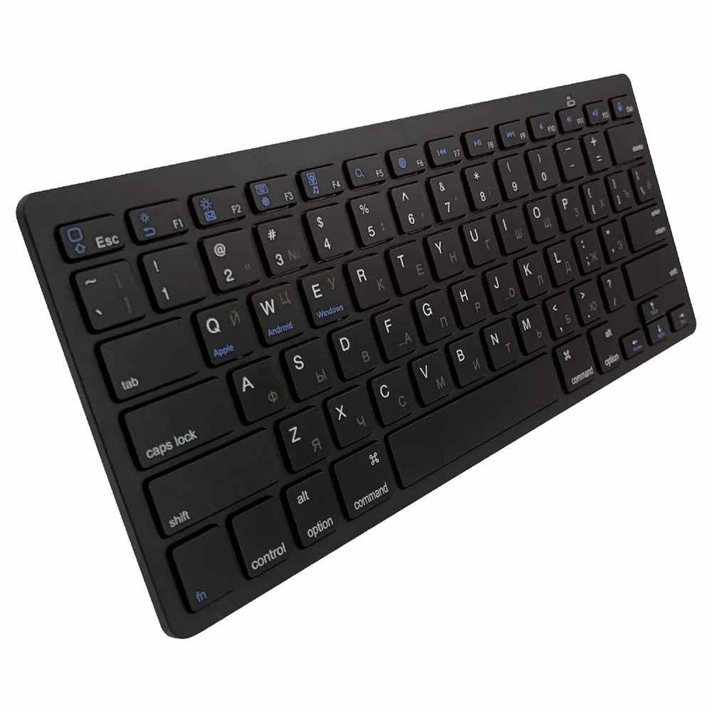 [Russian Version] X5 78-Key Ultra Thin Soft Touch Wireless Bluetooth-compatible Keyboard for iPad iPhone - Black - 3