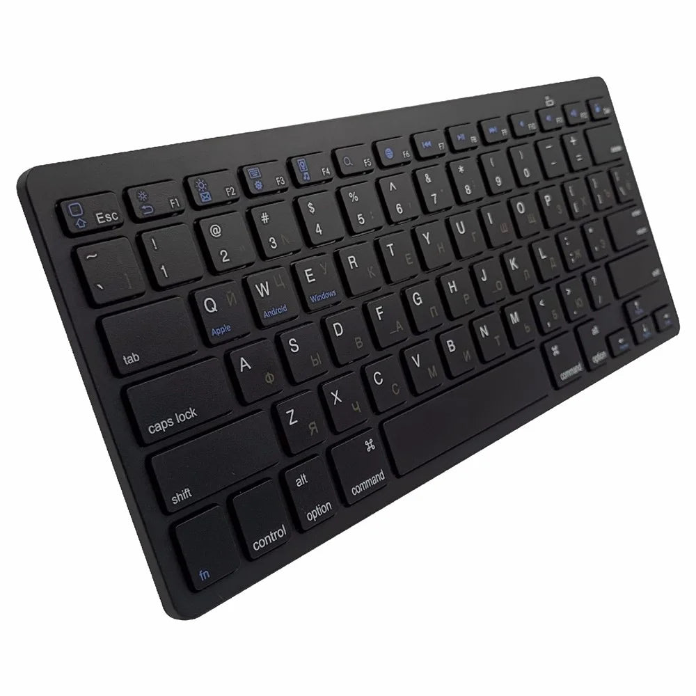 [Russian Version] X5 78-Key Ultra Thin Soft Touch Wireless Bluetooth-compatible Keyboard for iPad iPhone - Black - 4