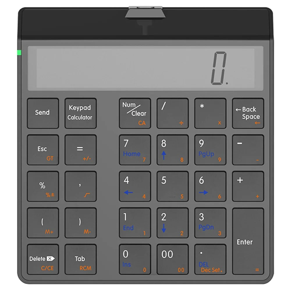 SUNREED KC9001S Bluetooth-compatible Numeric Keypad LCD Display 29-Keys Desktop Business Calculator for Laptop Computer - Black - 1