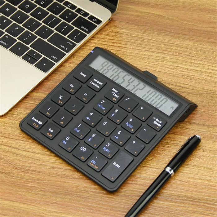 SUNREED KC9001S Bluetooth-compatible Numeric Keypad LCD Display 29-Keys Desktop Business Calculator for Laptop Computer - Black - 4
