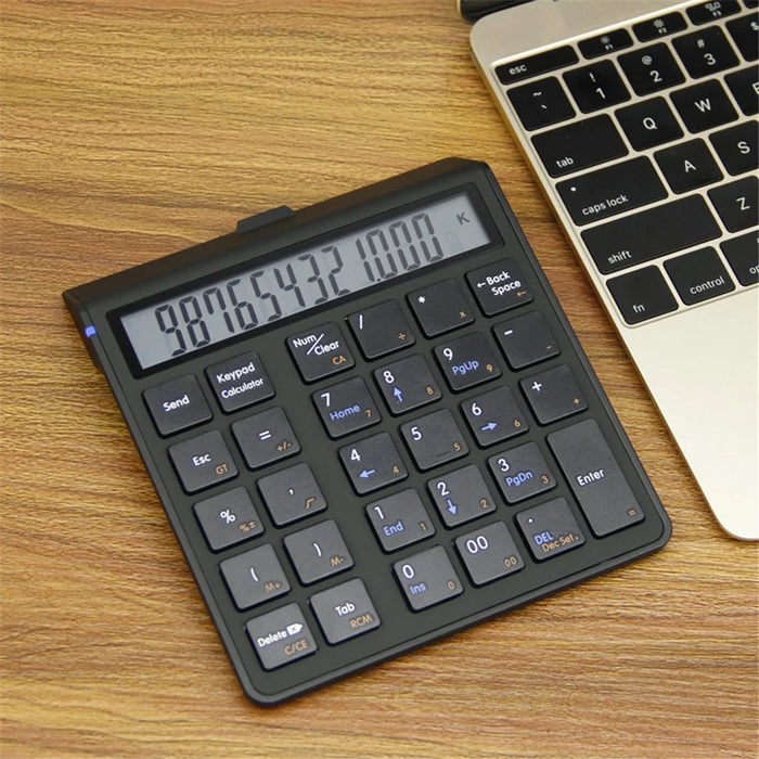 SUNREED KC9001S Bluetooth-compatible Numeric Keypad LCD Display 29-Keys Desktop Business Calculator for Laptop Computer - Black - 5