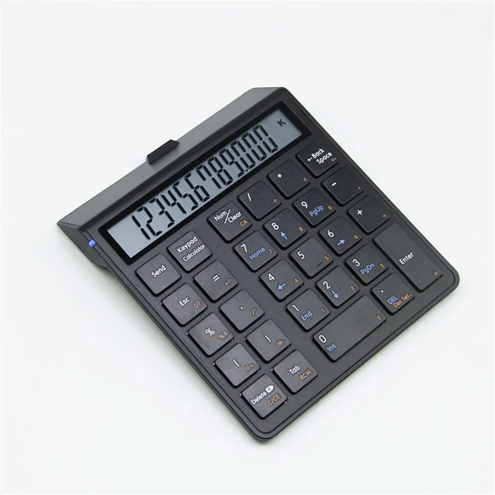 SUNREED KC9001S Wireless Numeric Keypad 12-Digit LCD Display 28-Keys Financial Accounting Rechargeable Number Keyboard for Laptop Desktop PC - Black - 7