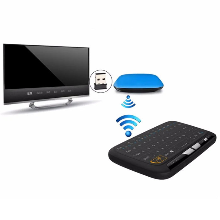 H18 2.4G Mini Wireless Virtual keyboard with QWERTY Touch Pad for Smart TVs/PS3/Set-Top Boxes - 2