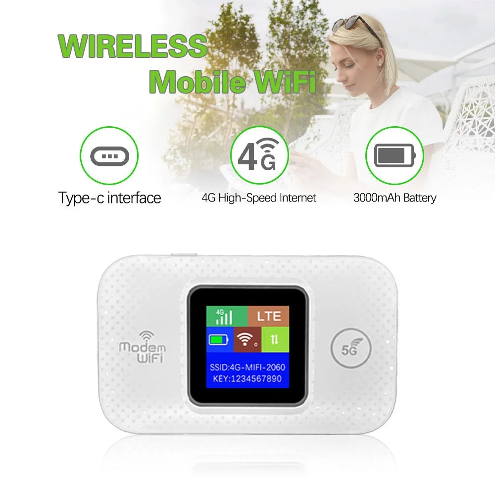 MF688 4G LTE Mobile WiFi Pocket Router 150Mbps Portable Wireless Hotspot with SIM Card Slot - Asian Version / Color Screen - 3