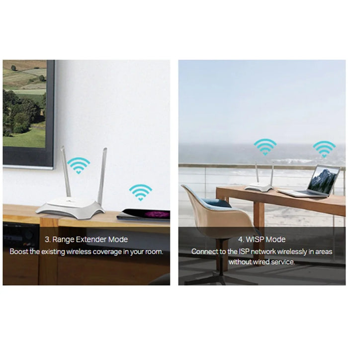 TP-LINK WDR841 300Mbps 2.4G WiFi Extender Repeater Wireless Network Signal Booster Router - White / US Plug - 4