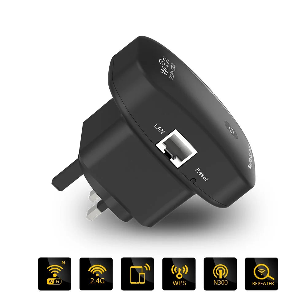 WAVLINK WN560N2 WPS Protection Amplifier WiFi Repeater 2.4G N300 WiFi Extension Repeater with 3dBi Internal Antenna - UK Plug - 2