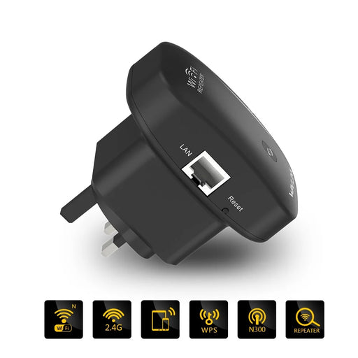 WAVLINK WN560N2 WPS Protection Amplifier WiFi Repeater 2.4G N300 WiFi Extension Repeater with 3dBi Internal Antenna - UK Plug - 2