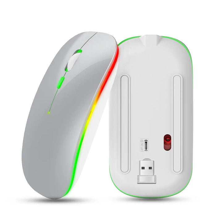 M40 2.4G Wireless Computer RGB Mouse with USB Nano Receiver - Silver - 5