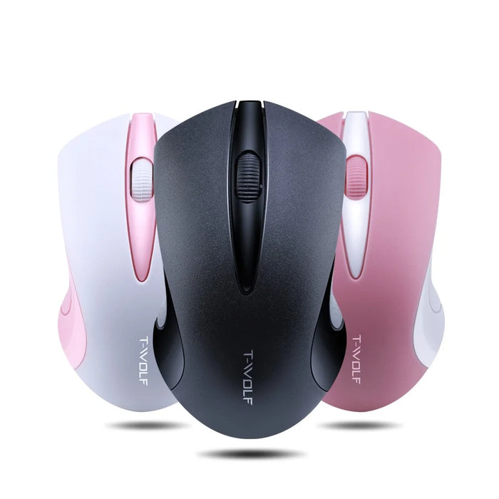 T-WOLF Q2 Portable Computer Mice for PC Notebook Laptop Wireless Mouse - Black - 6