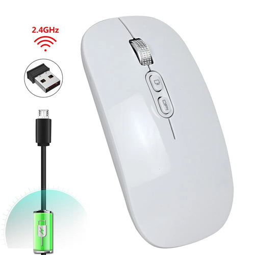 HXSJ M103 USB Wireless Computer Mouse 2.4G Receiver Ultra Slim Adjustable DPI Optical Mouse - White - 1