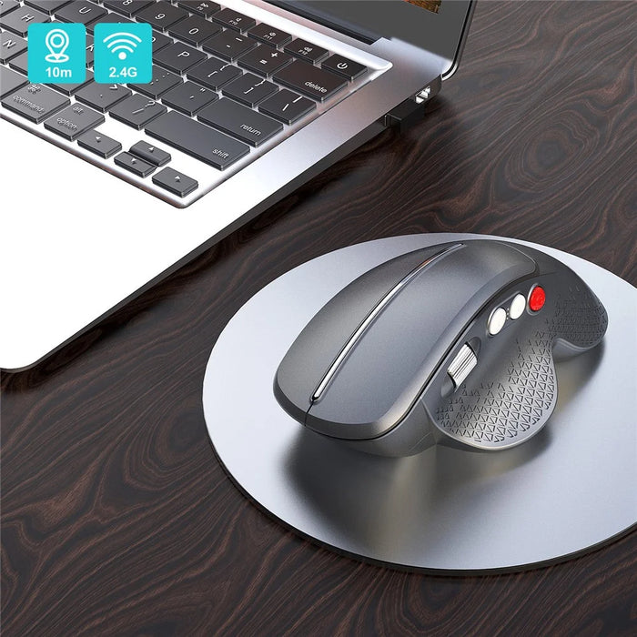 HXSJ T32 2.4G Wireless Ergonomic Vertical Optical Gaming Mouse Adjustable DPI Computer Mice - Grey - 7