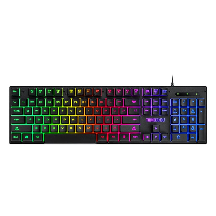 T-WOLF TF400 USB Wired RGB Rainbow Backlit Gaming Keyboard + Mouse + Gaming Headset + Mouse Pad Combo LED Backlit Wired Gamer Bundle for Gaming/Working - 4