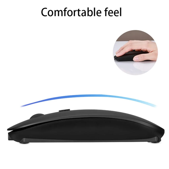 M105 Wireless Mouse Rechargeable Slim 2.4G Portable Mobile Optical Office Mouse for Notebook/PC/Laptop/Computer/Desktop - Black - 2