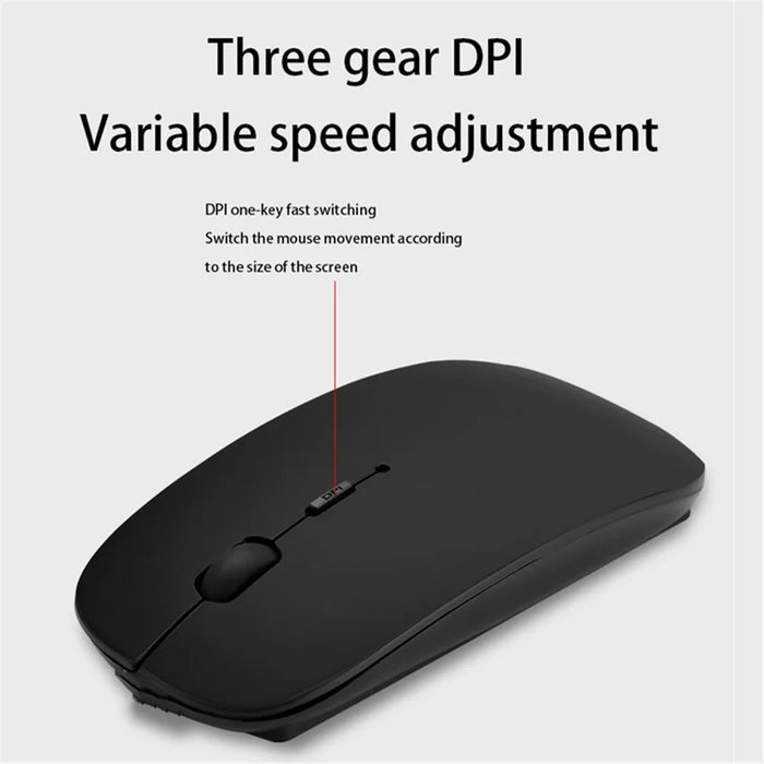 M105 Wireless Mouse Rechargeable Slim 2.4G Portable Mobile Optical Office Mouse for Notebook/PC/Laptop/Computer/Desktop - Black - 4