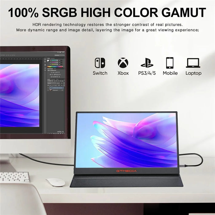 GTMEDIA Mate 173 2.5K 17.3-inch QHD IPS Screen Monitor Laptop Extended Gaming Display Screen - US Plug - 6