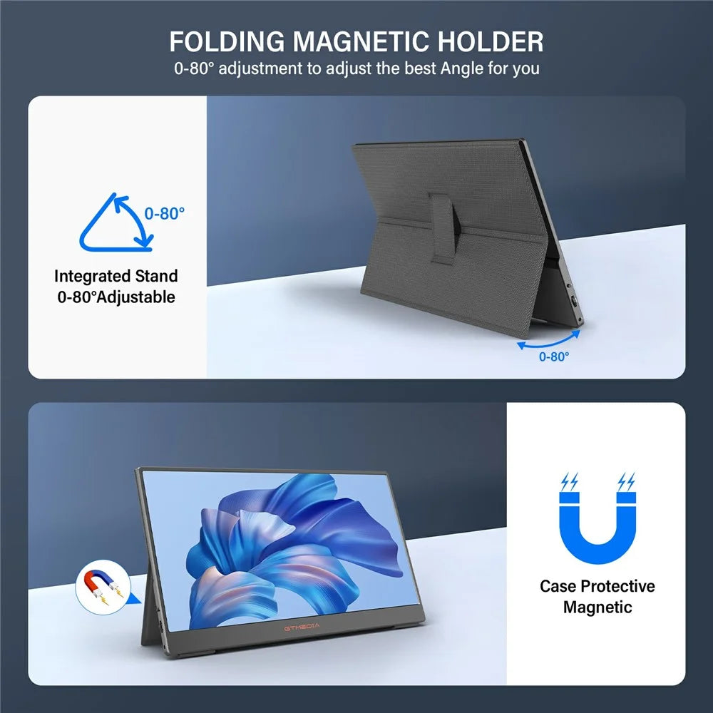 GTMEDIA Mate 140F 14-inch 1080P FHD IPS Screen Monitor for Laptop Extended Gaming Display Screen - US Plug - 6