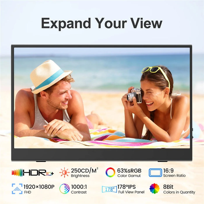 M156F04 15.6 Inch Portable Monitor Computer Screen Casting 1920x1080 60Hz HD Display Extension Screen - 2