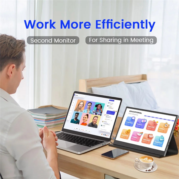 M156F04 15.6 Inch Portable Monitor Computer Screen Casting 1920x1080 60Hz HD Display Extension Screen - 4