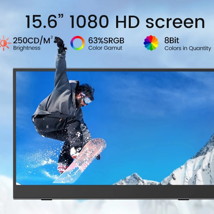 M156F04 15.6 Inch Portable Monitor Computer Screen Casting 1920x1080 60Hz HD Display Extension Screen - 5