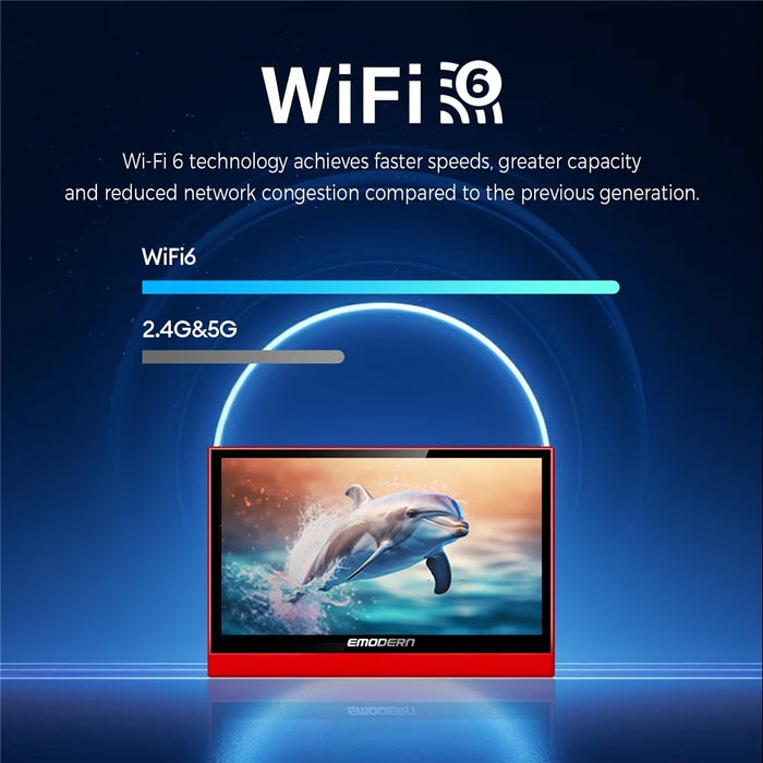 EMODERN Z1TV 14.1 Inch Android 15.0 Portable TV Touchscreen Monitor 8K Video Decoding WiFi 6 Dual Band, 2+16GB - EU Plug - 7
