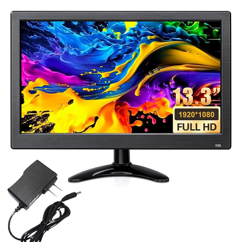 RX-103B 13.3-Inch Security Monitor 1920x1080 LED Display with Remote Control - US Plug - 1