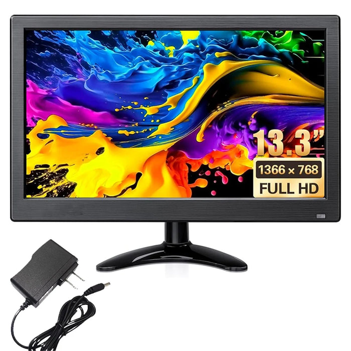 RX-103A 13.3" Full HD Monitor 1366x768 LED Display Screen with Remote Control - US Plug - 1