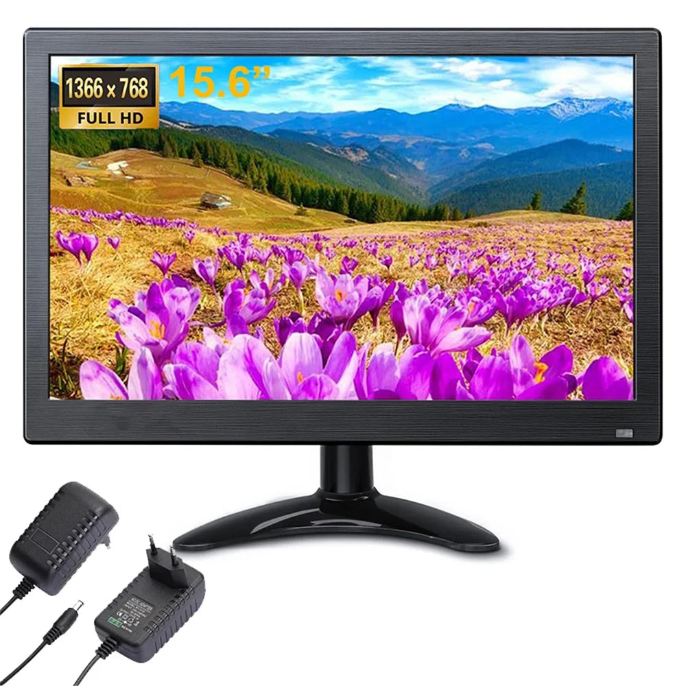 RX-105A 15.6-inch Security Monitor 1366x768 LED Display with Remote Control - EU Plug - 1