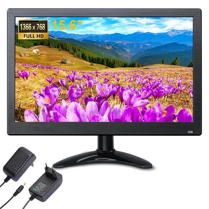 RX-105A 15.6-inch Security Monitor 1366x768 LED Display with Remote Control - EU Plug - 1