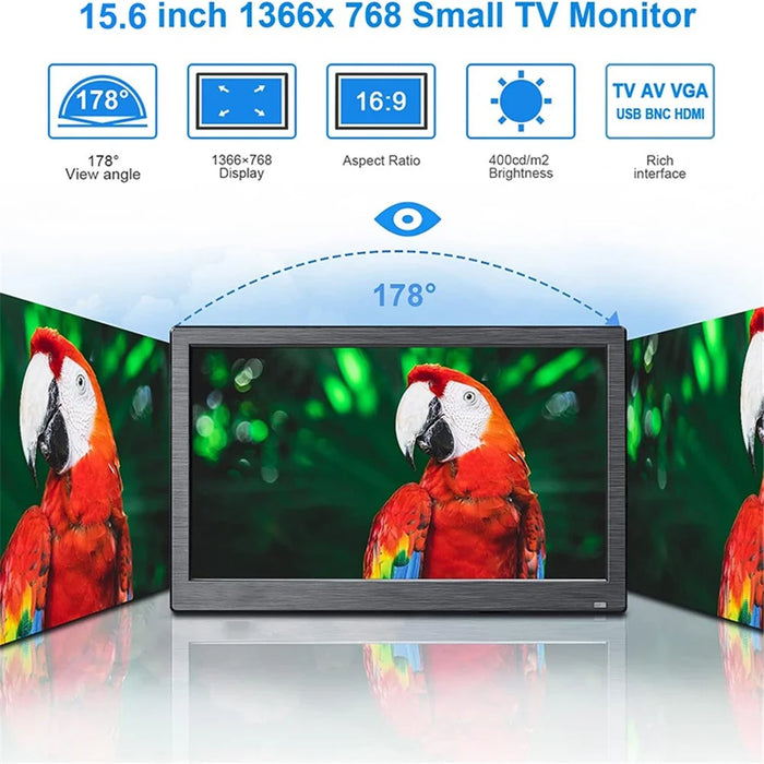 RX-105A 15.6-inch Security Monitor 1366x768 LED Display with Remote Control - EU Plug - 3