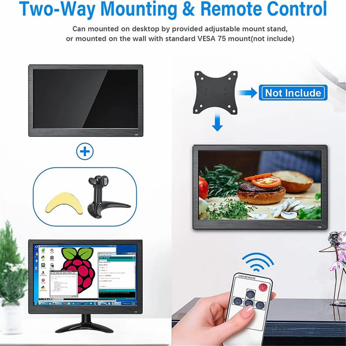 RX-105A 15.6-inch Security Monitor 1366x768 LED Display with Remote Control - EU Plug - 6