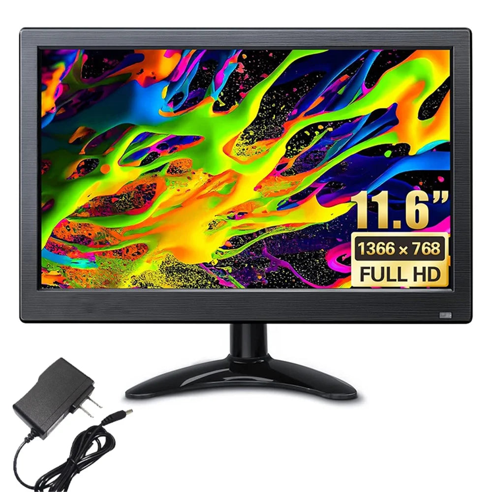 RX-102A 11.6-inch 1366*768 Monitor Desktop / Wall-mounted Display with Remote Control - US Plug - 1