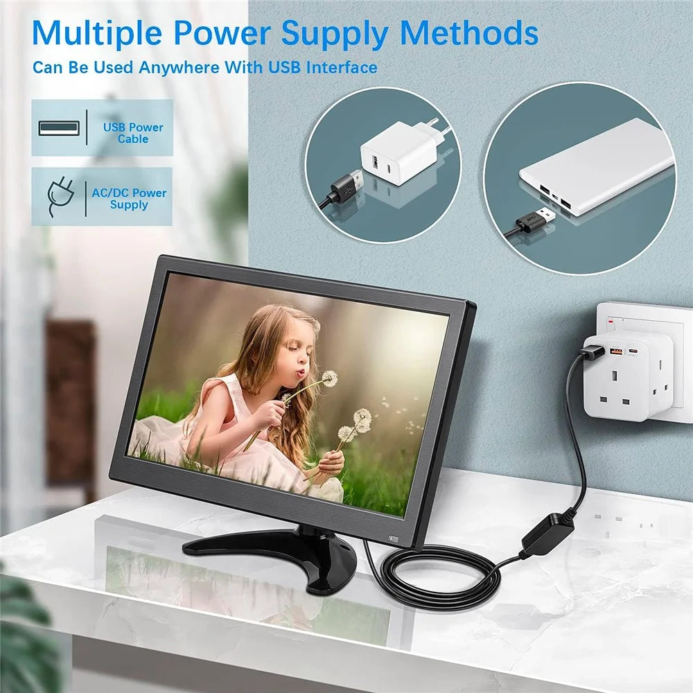 RX-102A 11.6-inch 1366*768 Monitor Desktop / Wall-mounted Display with Remote Control - US Plug - 5