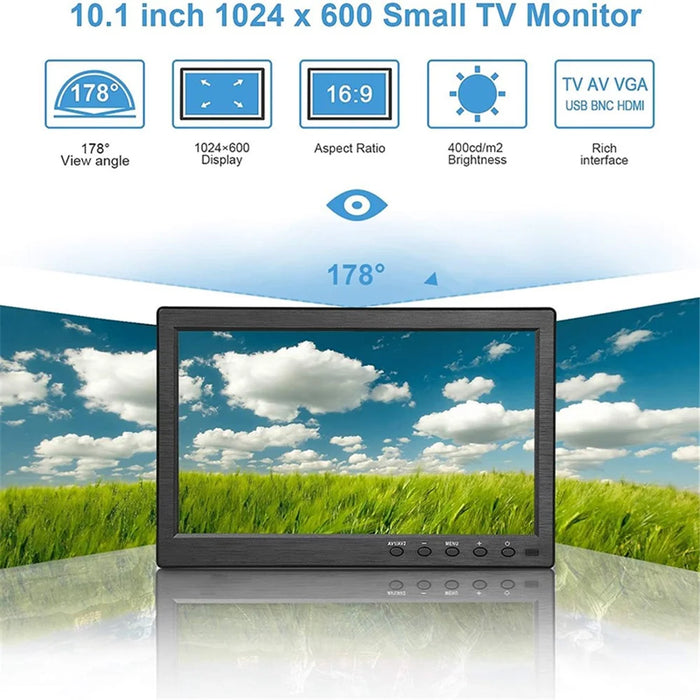 RX-101A 10.1-inch Security Monitor Portable Display with Remote Control - EU Plug - 2