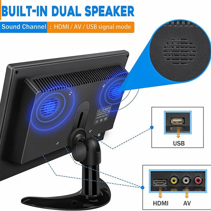 RX-101A 10.1-inch Security Monitor Portable Display with Remote Control - EU Plug - 5