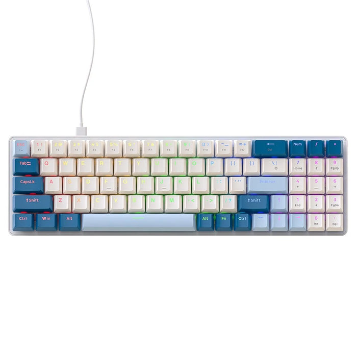 ZIYOULANG K65 78 Keys Hot Swappable Mechanical Keyboard RGB Light USB Wired Keyboard - Blue+Blue Switch - 1