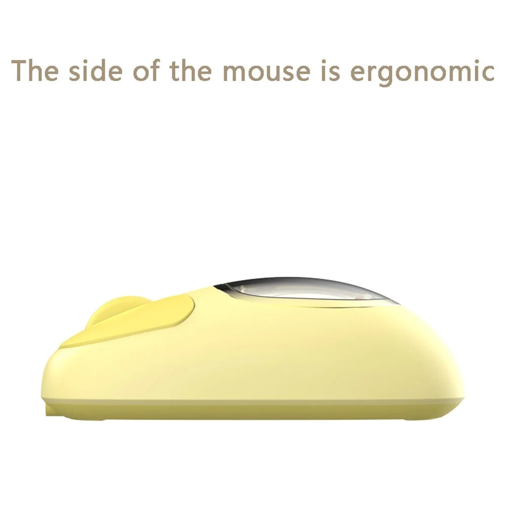 Y-FRUITFUL M94 2.4G+Bluetooth-compatible 3.0+Bluetooth-compatible 5.0 Tri-Mode Mouse Cartoon Doll Wireless Mice - Yellow Cat - 5