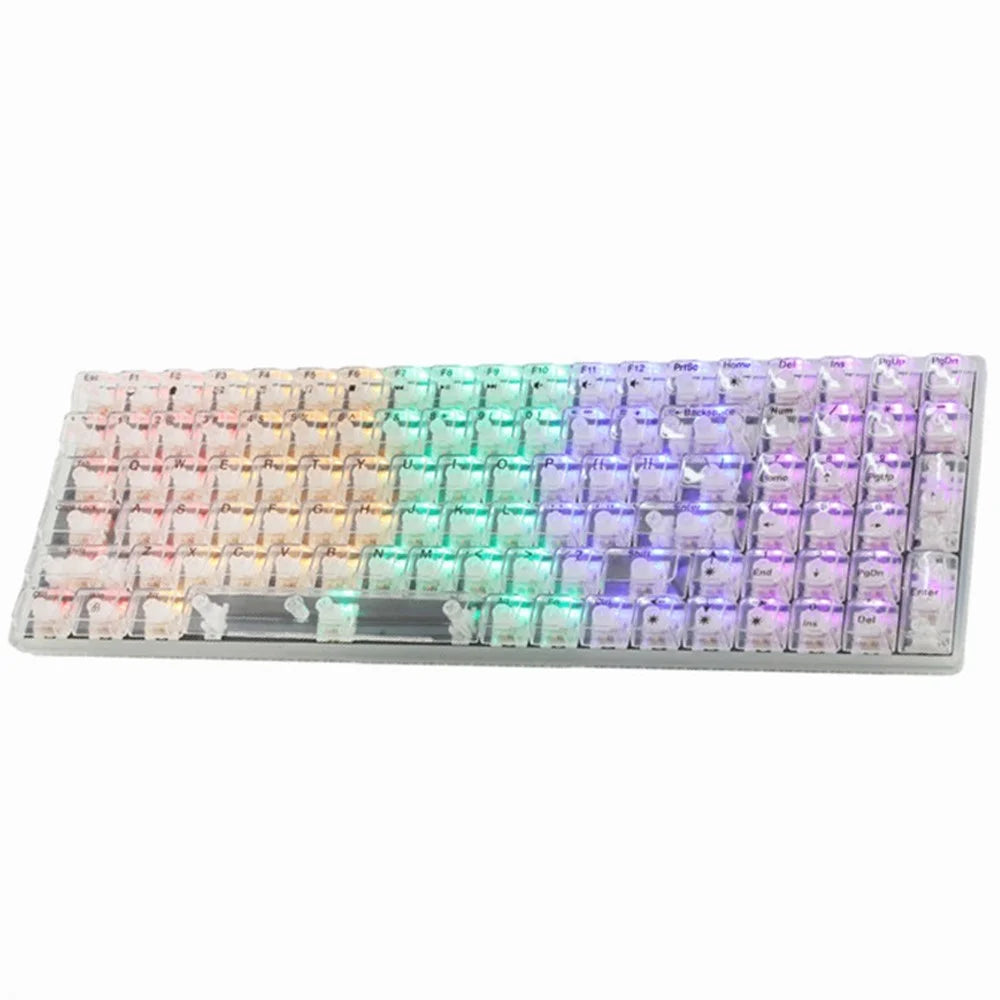 Y-FRUITFUL K10 Mechanical Gaming Keyboard 100 Keys Type-C Wired Clear Keyboard with RGB Light - 1