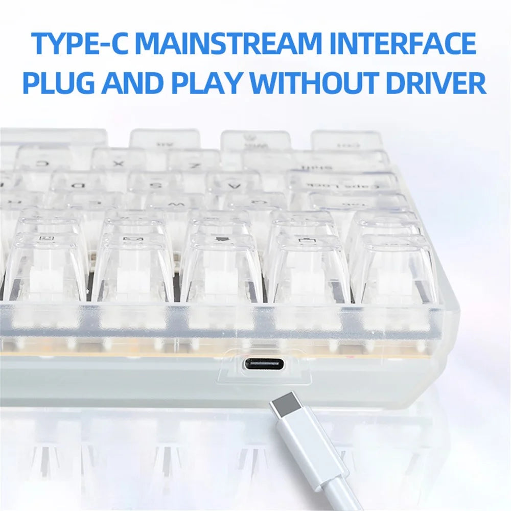 Y-FRUITFUL K10 Mechanical Gaming Keyboard 100 Keys Type-C Wired Clear Keyboard with RGB Light - 2