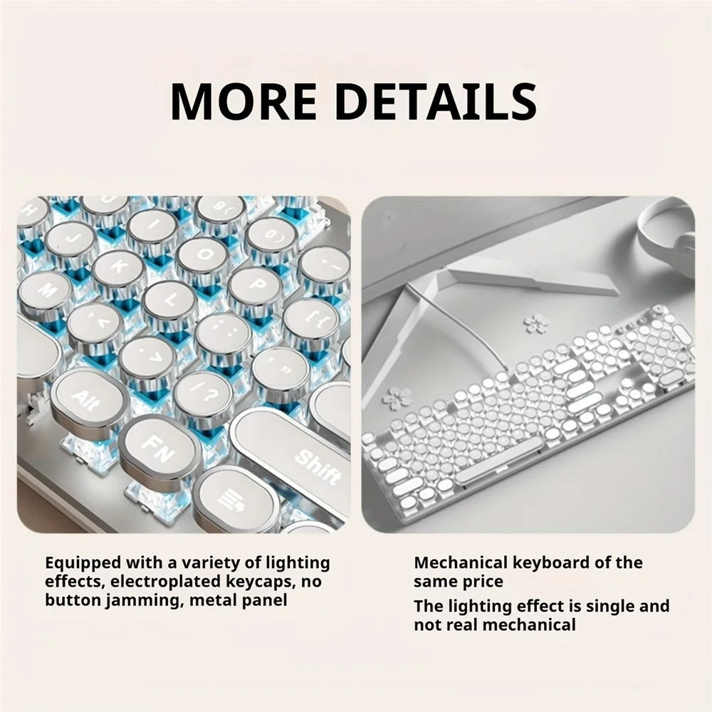 EWEADN TK950 Bluetooth-compatible / Wired / 2.4G Wireless Rechargeable Keyboard Computer Mechanical Keyboard - Red Switch - 2