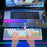 Y-FRUITFUL K68 Color Splicing Wired Keyboard 68-Key RGB Backlit Computer Office Gaming Keyboard - Orange+Grey+Black - 4