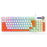 Y-FRUITFUL K93 Color Splicing Wired Keyboard 93-Key RGB Light Office Gaming Computer Keyboard - Orange+White - 2