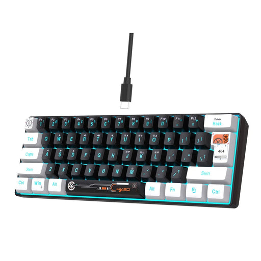 HXSJ V700 61 Keys Wired Keyboard with RGB Backlit for PC / Laptop Multimedia Control Gaming Keyboard - 2