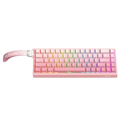ONIKUMA G69 68 Keys Hot Swappable Keyboard for Mac / Windows / Android Magnetic Axis Gaming Keyboard with RGB Light - Pink - 1