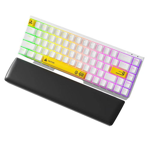 SYNTECH 68 Magnetic Gaming Keyboard Ergonomic Lightweight Wired Keyboard - White Yellow - 1