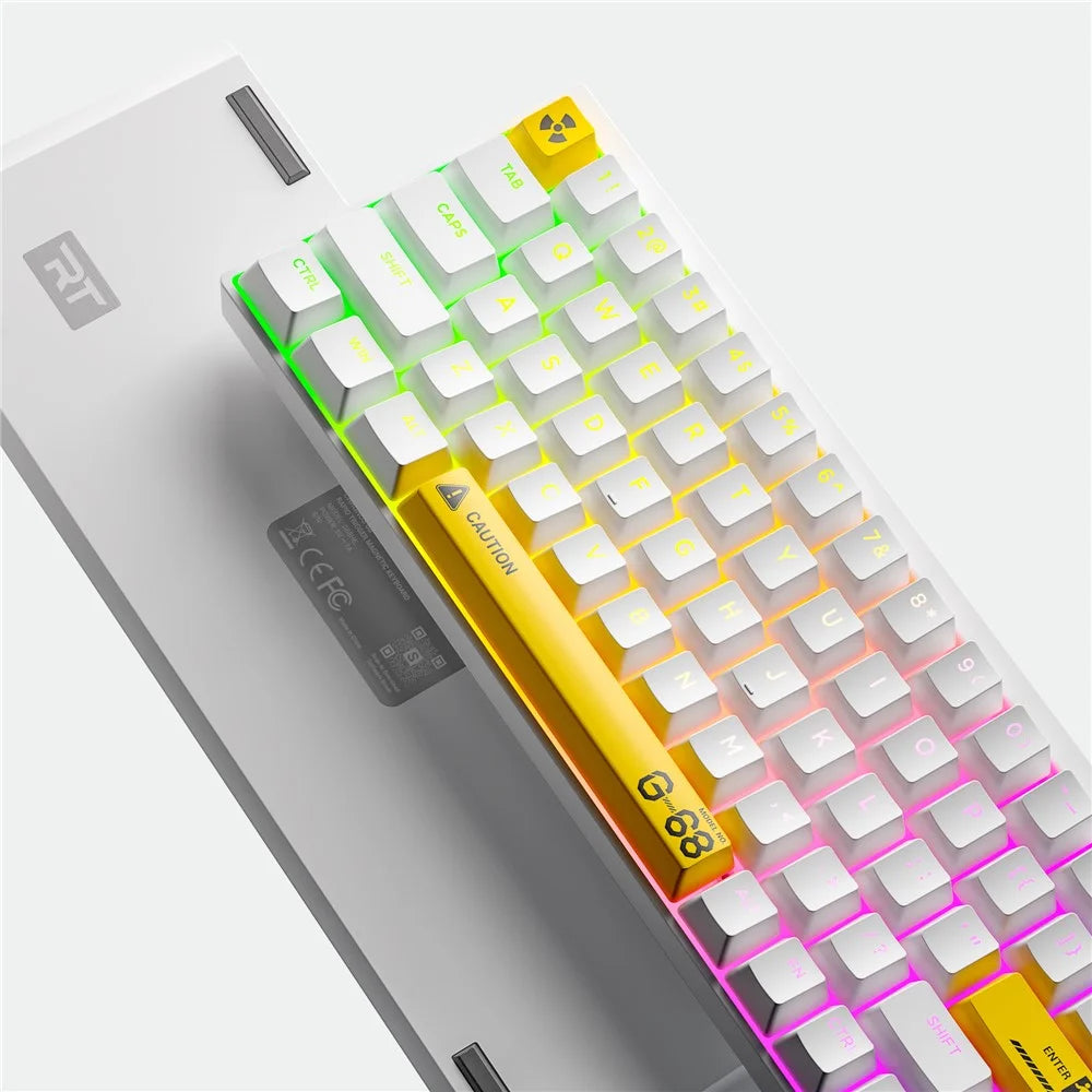 SYNTECH 68 Magnetic Gaming Keyboard Ergonomic Lightweight Wired Keyboard - White Yellow - 2